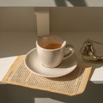 [쿠베르] 에그쉘 에스프레소 잔 받침 세트, 데미타세 홈카페 컵 : 쿠베르