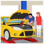 자동차 카센터 정비 메뉴 간판 정비사 타이어 얼라이먼트 리프트 배터리 엔진오일 파르텔 벽지 시트지 롤스크린 : 으뜸데코