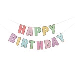 Happy Birthday 파스텔 골드라인 가랜드 / 생일 파티 장식 해피벌스데이 홈파티 용품 : 우와마켓