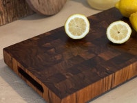 우드리본 엔드그레인 나무도마 티크원목 이상민 항균 위드핸들S : 우드리본