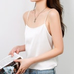 새틴 실크 끈 나시 U 슬리브리스 이너 민소매 S M L XL : 그레이스153