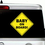 아기가타고있어요 (마름모) S 스티커 로고 엠블럼 데칼 베이비인카 Baby On Board : 스티커 팩토리