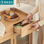 홈카페 감성 원래 요소 단단한 나무 찬장 오크 간단한 거실 차 캐비닛 슬라이딩 도어 주방 : 아비가일Abigail