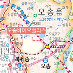 청주시지도 코팅 - 청주지도 충청북도 도로 행정 전도 : 나우맵