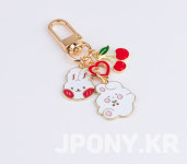 체리 토끼 키링 부자재 재료 키링 만들기 DIY 볼 빨간 토끼 하트 금속 파츠 : 제이포니