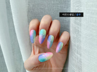 네온 마블 스파클링 수제네일팁 2컬러 : 망고씨네일