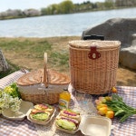 라탄 피크닉 바구니 감성캠핑 소풍 소품 데이지 소형 : 쏙쏙마켓