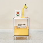 하이그로시 강화 유리 인테리어 사이드 선반 테이블 수납함 원룸 자취방 좁은 집 침실 안방 공간 틈새 작은 폭 전면 모듈 낮은 미니 철제 스틸... 