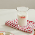 귀여운 후르츠 과일 패턴 빈티지 유리 글라스 컵 : 오마이링고