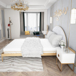 골드 철제 침대 프레임 북유럽 연철 골든 더블 바람 크리 에이 티브 성인 모던 142 : 우주최강상점