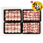 소소한돈가 소백산쑥돈 한돈 1+등급 냉장 삼겹살 목살 2kg 4구 선물세트 : WIHT-BOM