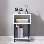 폭좁은 오픈 보조 홈카페 나무 선반 침대 쇼파 옆 거실 현관 협탁 인테리어 거실장 책장 : 리빙플라스크