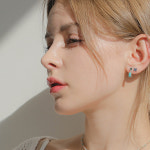 제이로렌 14K 블루 큐빅 플러스 귀걸이 G0268 : 제이로렌