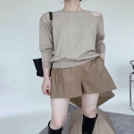 레더쇼츠 4부 배기핏 여성가죽반바지 스키니핏 테이퍼드핏 5부 보이핏 일자핏 슬림핏 7부 : 제이와이 글로벌