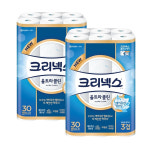 크리넥스 울트라클린 3겹 데코 30롤 2팩 두루마리 휴지 : 동그라미티슈