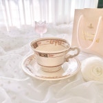 시라쿠스 앤틱찻잔 빈티지커피잔 컵앤소서 : 데조로