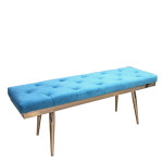 (S) 아이비 벤치블루 - 인테리어 보조의자 스웨이드벤치 미용실 네일샵 대기실스툴 : 라일리움