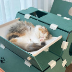 파파냥 올인원 캣 놀이터 고양이 숨숨집 대형 조립식 모듈 해먹 캣타워 하우스 : 파파냥