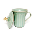 공예선물샵 한국기념품 기와집 24k 청자머그컵 수공예 : 공예선물샵