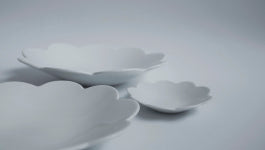 [프롬하나x정재호작가] 흰 동백 꽃 접시 3종세트 : 프롬 하나