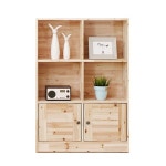 (착불)[히트가구][착불] B411 원목 6칸 낮은 도어 책장 800 1color : SK스토아