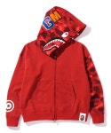 베이프 COLOR CAMO GIANT SHARK LOOSE FIT FULL ZIP HOODIE M  컬러 카모 자이언트 후드집업 네이비/퍼플/레드 : 베스트.리