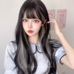JK 하라주쿠 블랙 그레이 시크릿 투톤 웨이브 패션가발 로리타가발 : 페어리슈슈