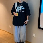 남학생반팔티 오버 스트릿 반팔 티 : 봉쥬르유미