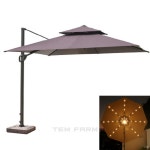 템팜 태양광 사각파라솔 커피 2.5m 감성파라솔 캐노피 어닝 : 템팜