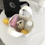 미니 캔버스 가방 1+1 무료배송 도시락 실내화 스마일 에코백 : 루비삭스