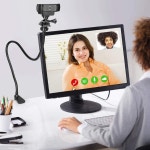 강화된 책상 턱 클램프가 있는 카메라 브래킷 brio 4k c925e c922x c922 c930e c930 c920 c615용 유연한 구즈넥 스탠드 : 웹월드