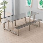 야외 철제 일체형 테이블 편의점 카페 식탁 테라스 : 원스톤마켓