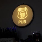 nw002-LED액자 35R 우리동네맥주맛집 호프집 술집 개업선물 : 원츄