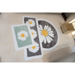 데이지 극세사 원형 러그 카페트 거실인테리어 물세탁가능 사계절용 : 벨닷스토어