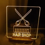 pl427-LED 사인무드등 헤어샵(사각) 미용실 개업선물 : 원츄