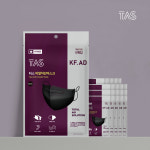 TAS 마스크 KF-AD 비말차단 새부리형 여름용마스크 블랙 대형 5개입 100매 : 타스플러스 TASPLUS