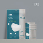 TAS 마스크 KF-AD 비말차단 새부리형 여름용마스크 화이트 대형 5개입 100매 : 타스플러스 TASPLUS