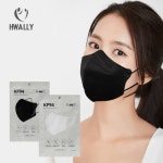 100매 화림 새부리 황사방역 마스크 KF94 대형 블랙 개별포장 : J BASKET