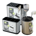 스텐수저통 조리도구 물빠짐 수저 꽂이 숟가락통 칼꽂이 : 러팬e스토어