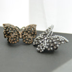 제이로렌 H0155 나비 스와로브스키 헤어 자동핀 : 제이로렌