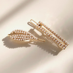 제이로렌 H0293 나뭇잎 직사각 포인트 진주 헤어딱핀 : 제이로렌