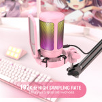 팟캐스트 스트리밍용 fifine usb 게임용 pc 마이크 youtube 비디오 핑크용 ampligame rgb 컴퓨터 콘덴서 데스크탑 마이크 : 웹월드
