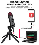 pc 게임 컴퓨터 마이크 음악 s에 적합한 브래킷 인기 필터 type-c 변환기가있는 usb 커패시터 블루투스 마이크 : 웹월드