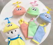 강아지옷 빙글이 크롭 나시 & 썬캡 set 티셔츠 애견의류 S : 앙클로젯