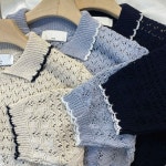 배색 스티치 카라 스카시 반팔 이너프 니트 3컬러 : STAY옷장