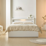 알파침대 클레어 LED 2단 수납 슈퍼싱글 침대프레임 SS : 알파침대