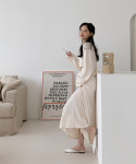라라스텔라 [자체제작] 프란시스 크롭 티셔츠&원피스 SET (3colors) 여성 롱 슬림핏 데일리룩 : LALASTELLA