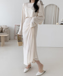라라스텔라 [자체제작] 프란시스 크롭 티셔츠&원피스 SET (3colors) 여성 롱 슬림핏 데일리룩 : LALASTELLA