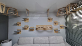 캣워커 고양이 벽타워 선반 숨숨집 구름다리 원목 놀이터 인테리어 아산 아파트 거실 패키지 : 플레이캣