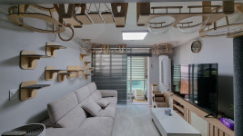 캣워커 고양이 벽타워 선반 숨숨집 구름다리 원목 놀이터 인테리어 아산 아파트 거실 패키지 : 플레이캣